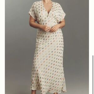 ISO Elodie Cream Maxi Dress with Multicolor Dot Print